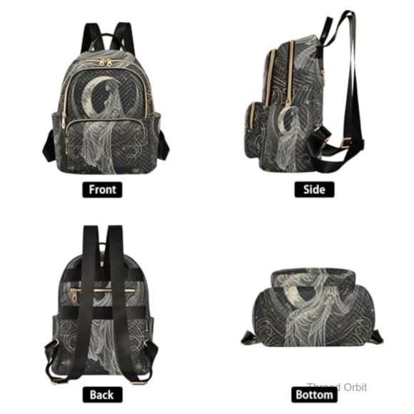 Small Quilted Nylon Backpack Purse Lightweight Travel Daypack Shoulder Bag main image 7